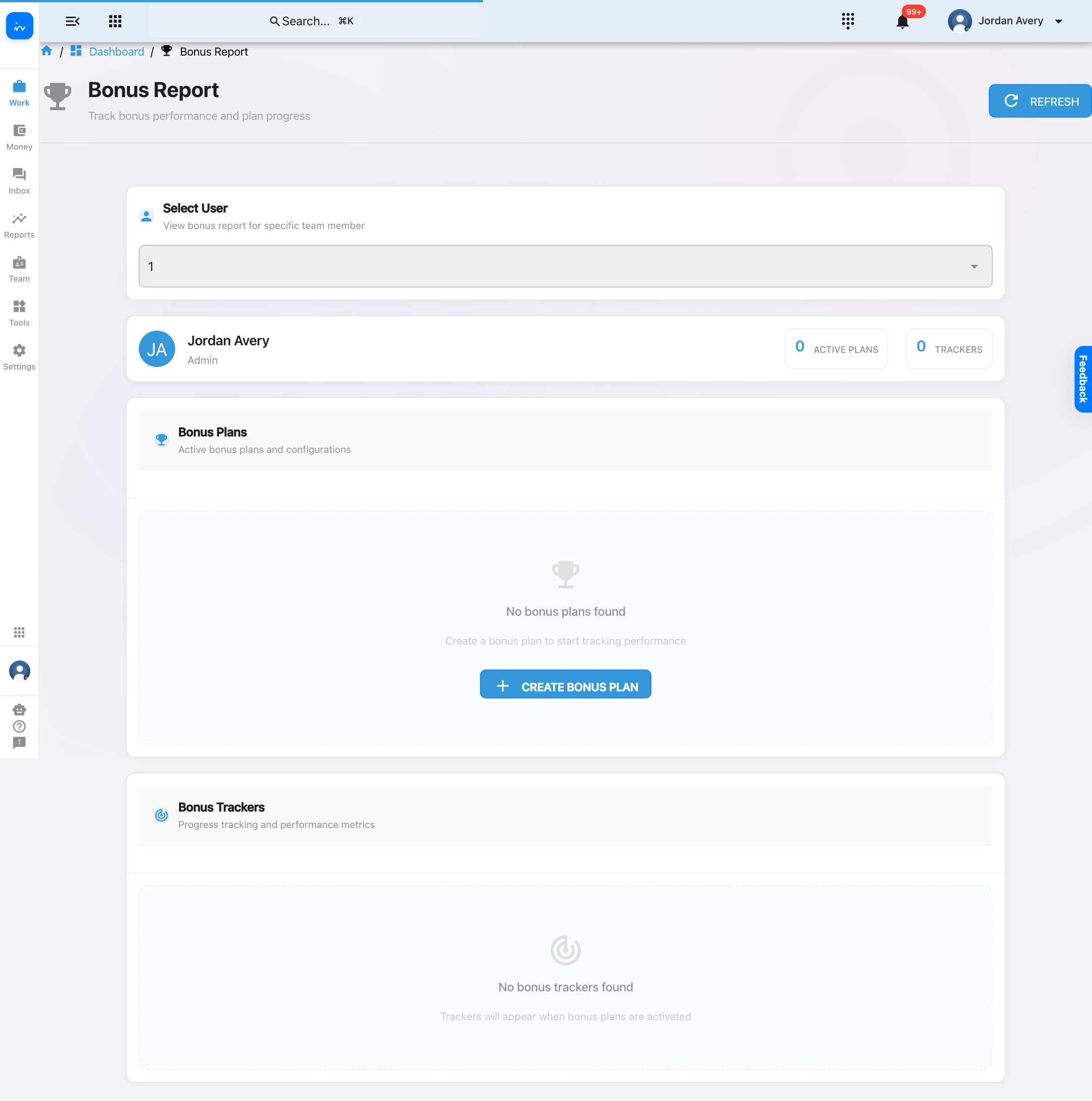 Admin Bonus Report