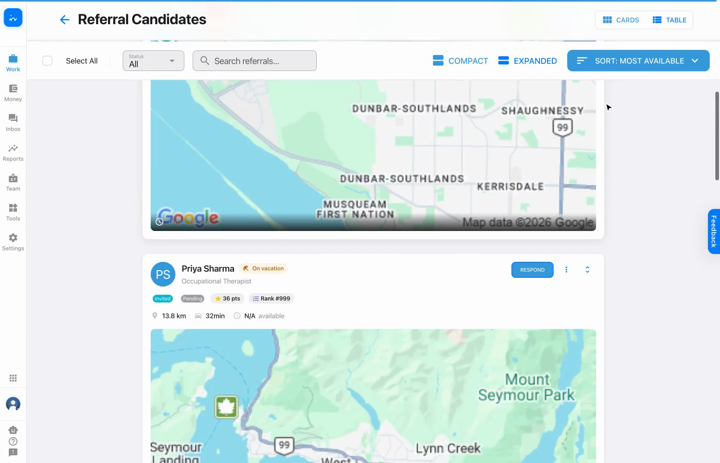 Expanded candidate map for Priya Sharma