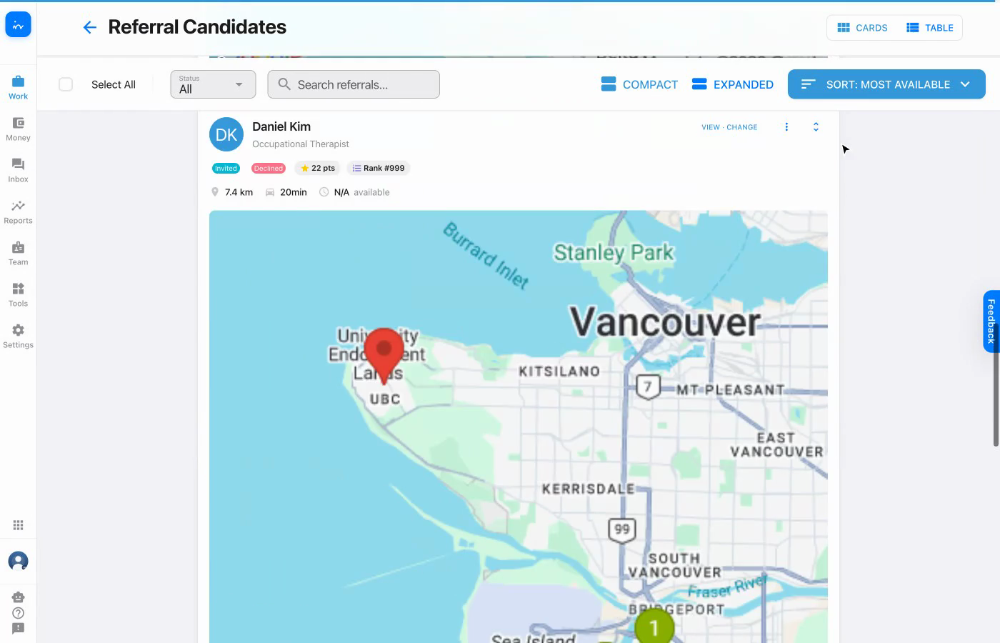 Expanded candidate map for Daniel Kim